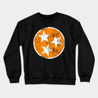 Tennessee Flag Orange White Distressed Tn State Crewneck Sweatshirt